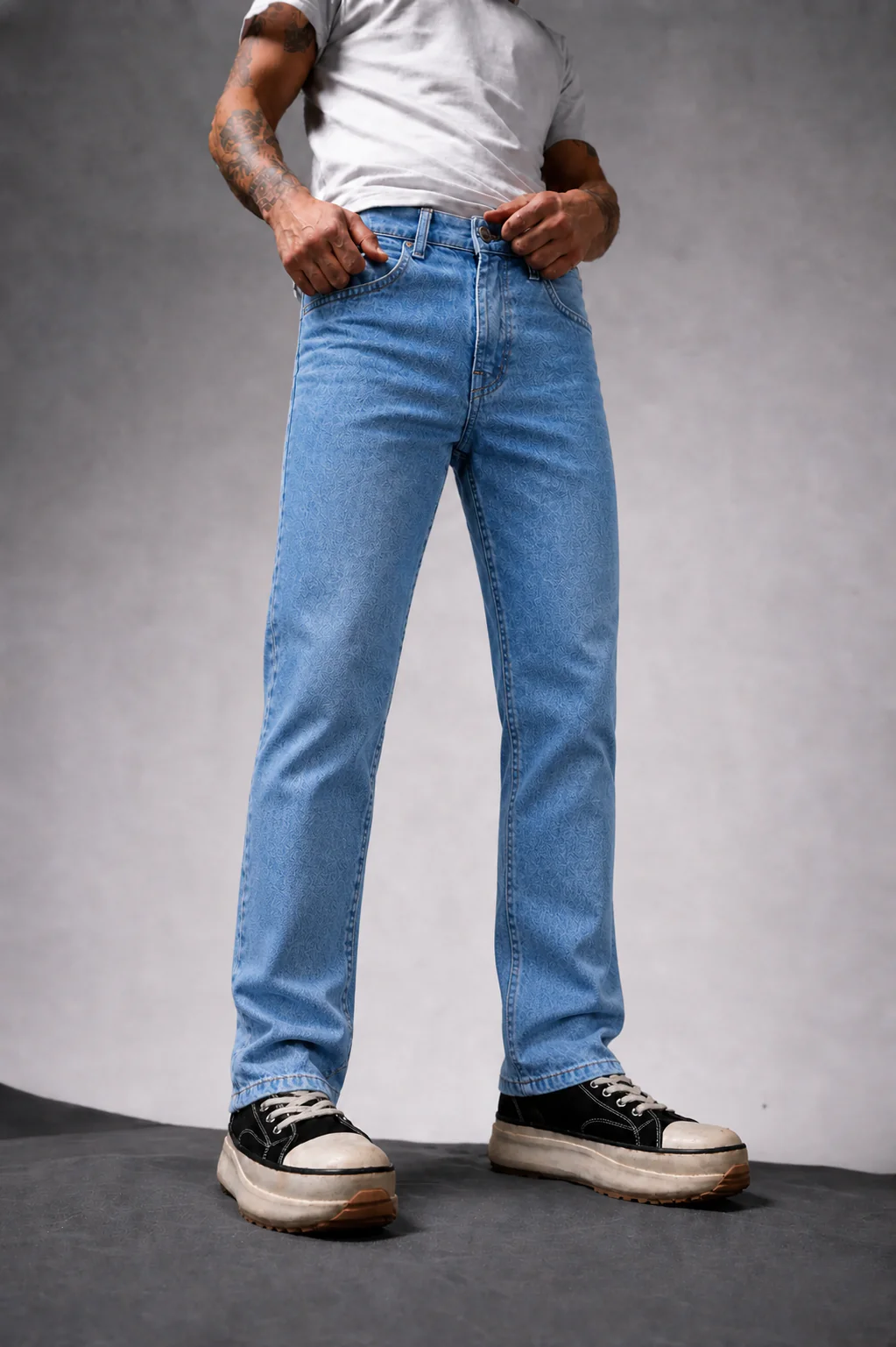 Blue Drift Washed Straight Fit Denim - Image 2