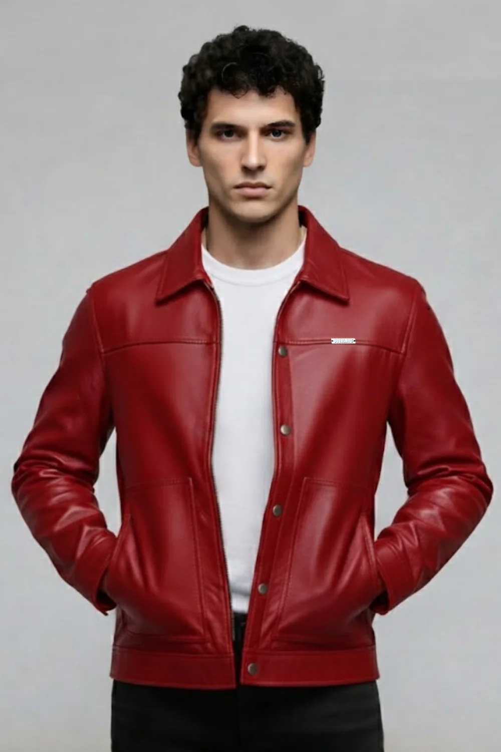 Cherry Drift Faux Leather Jacket