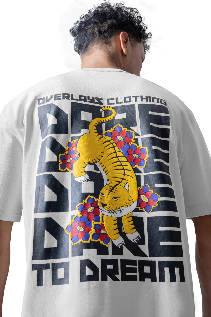 Dare To Dream White Relaxed Fit T-shirt - Image 4