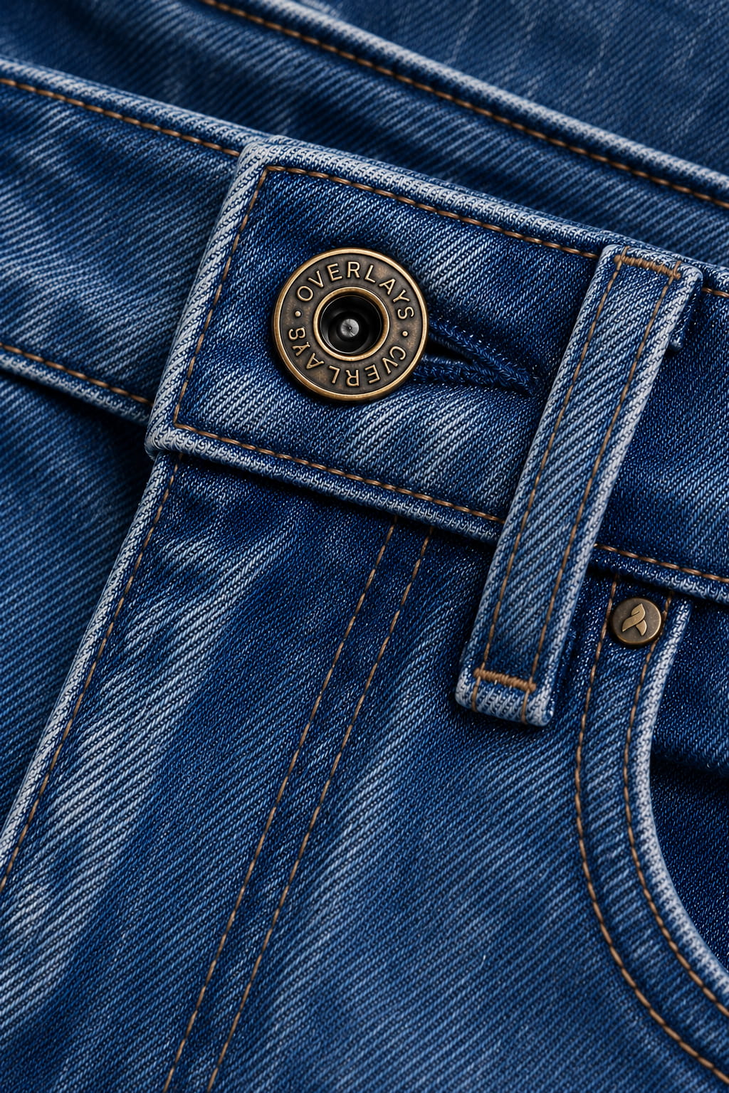 Navy Ridged Washed Denim - Image 3